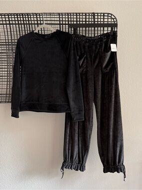 Free people velour parachute black pants